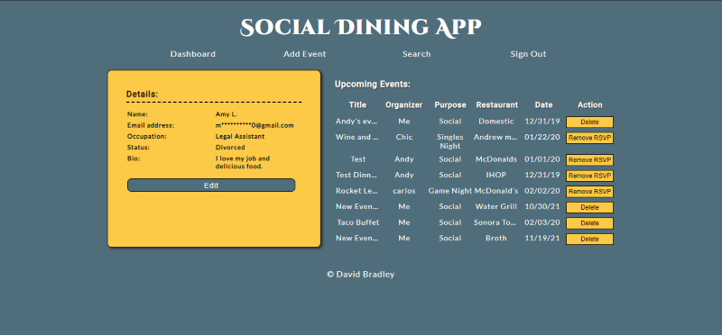 Social Dining App